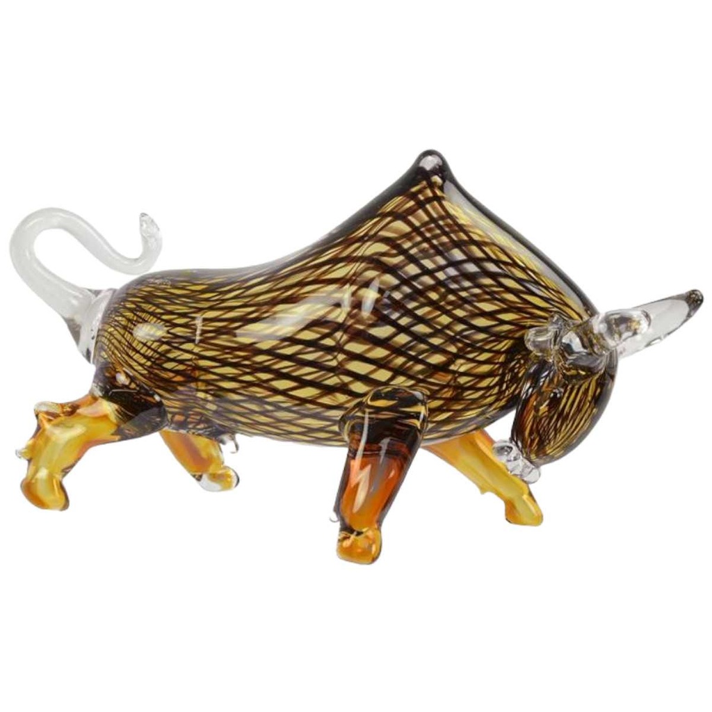 [LA-64381] Figur Glas Murano-Stil Stier Bulle