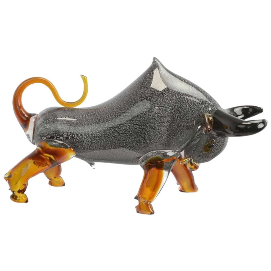 [LA-64393] Figur Glas Murano-Stil Stier Bulle