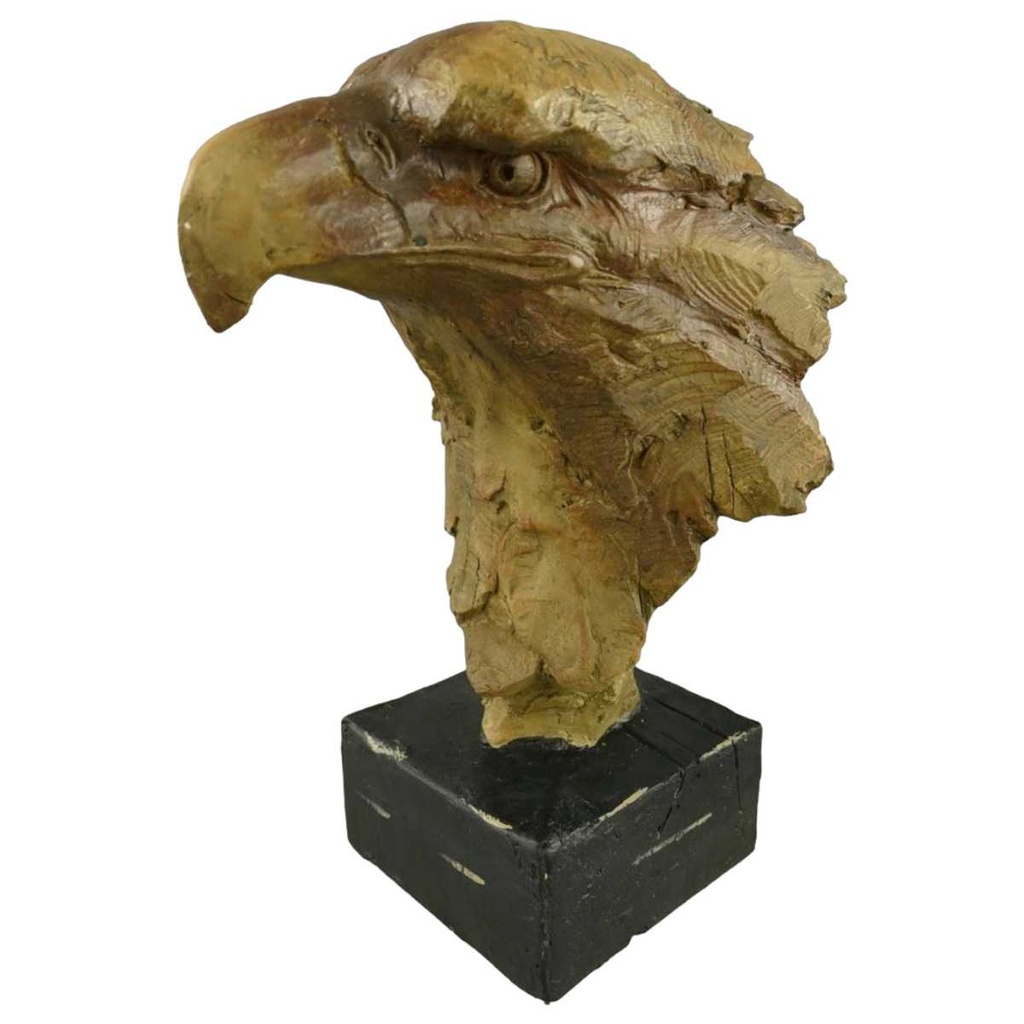 [LA-64473] Figur Skulptur Kunststein Adlerkopf auf Sockel H 29 cm