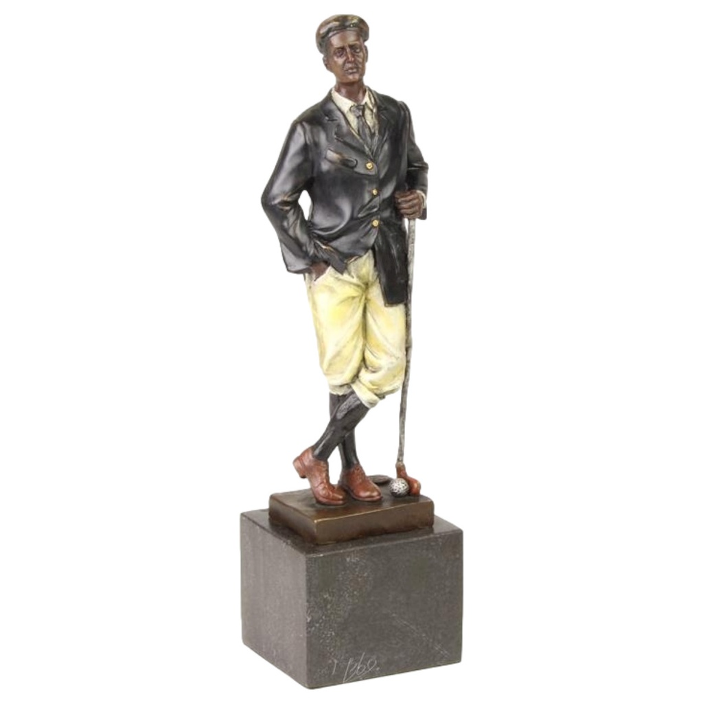 [LA-64610] Bronzeskulptur Bronzefigur Golfer