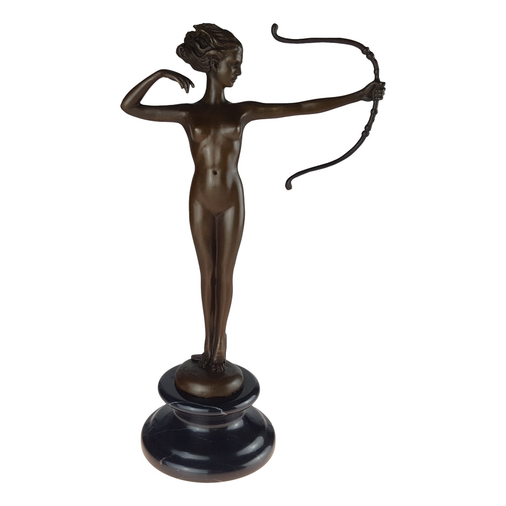 [LA-64626] Bronzeskulptur Bronzefigur Diana Göttin der Jagd