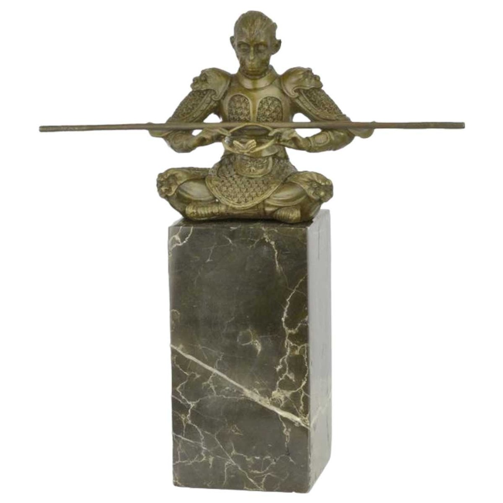 [LA-70914] Bronzeskulptur Bronzefigur Chinesischer Krieger Affe