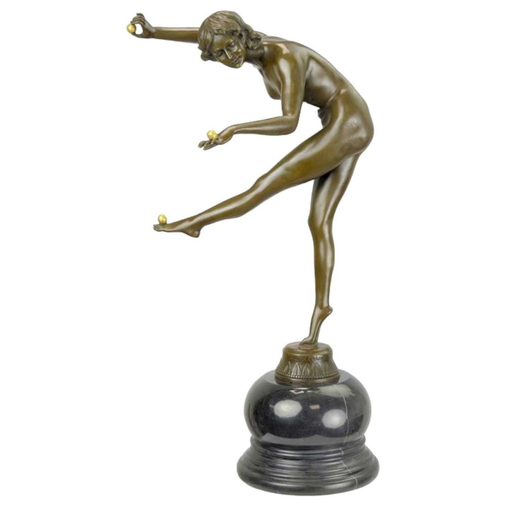 [LA-81960] Bronzeskulptur Bronzefigur Sport Akrobatin The Trickstress