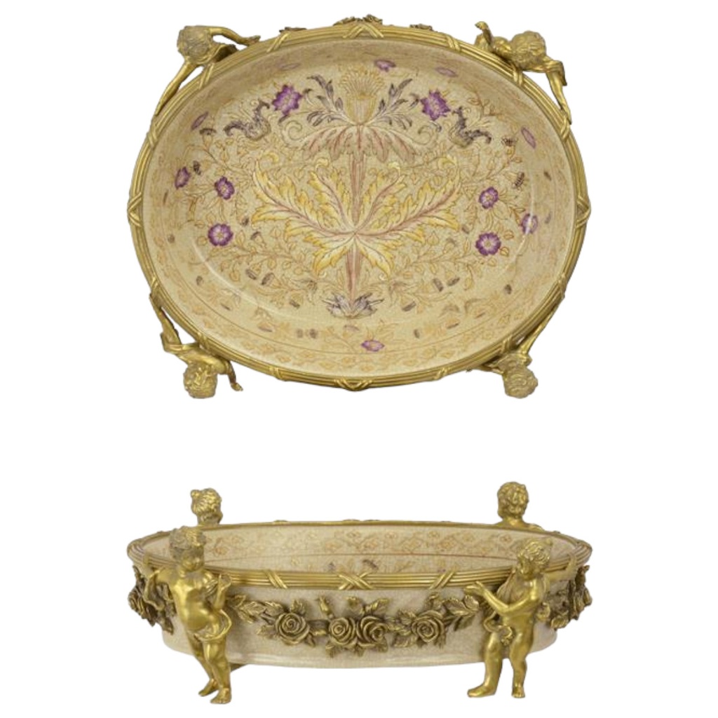 [LA-82447] Schale Bronze mit Porzellan
