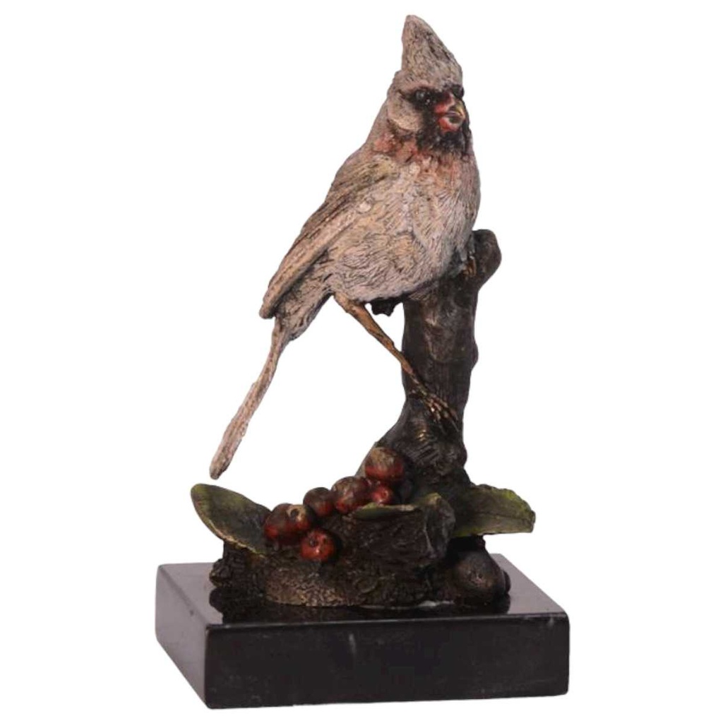 [LA-82477] Bronzeskulptur Bronzefigur Kardinal-Vogel