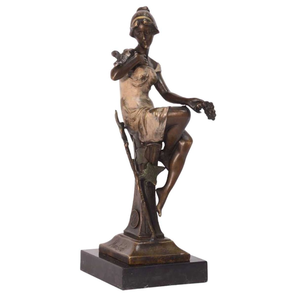 [LA-82479] Bronzeskulptur Bronzefigur Sitzende Frau #82479
