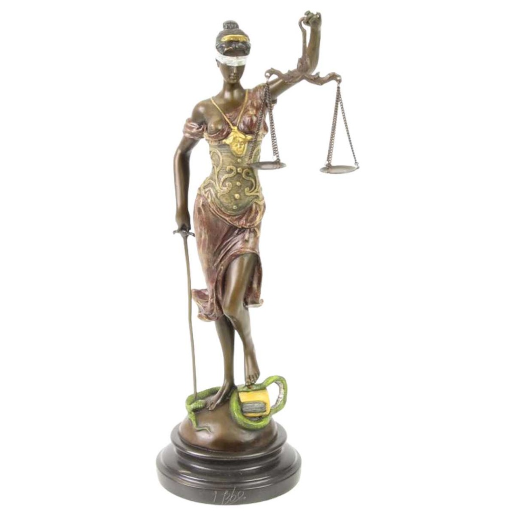 [LA-82483] Bronzeskulptur Bronzefigur Die Gerechtigkeitsdame