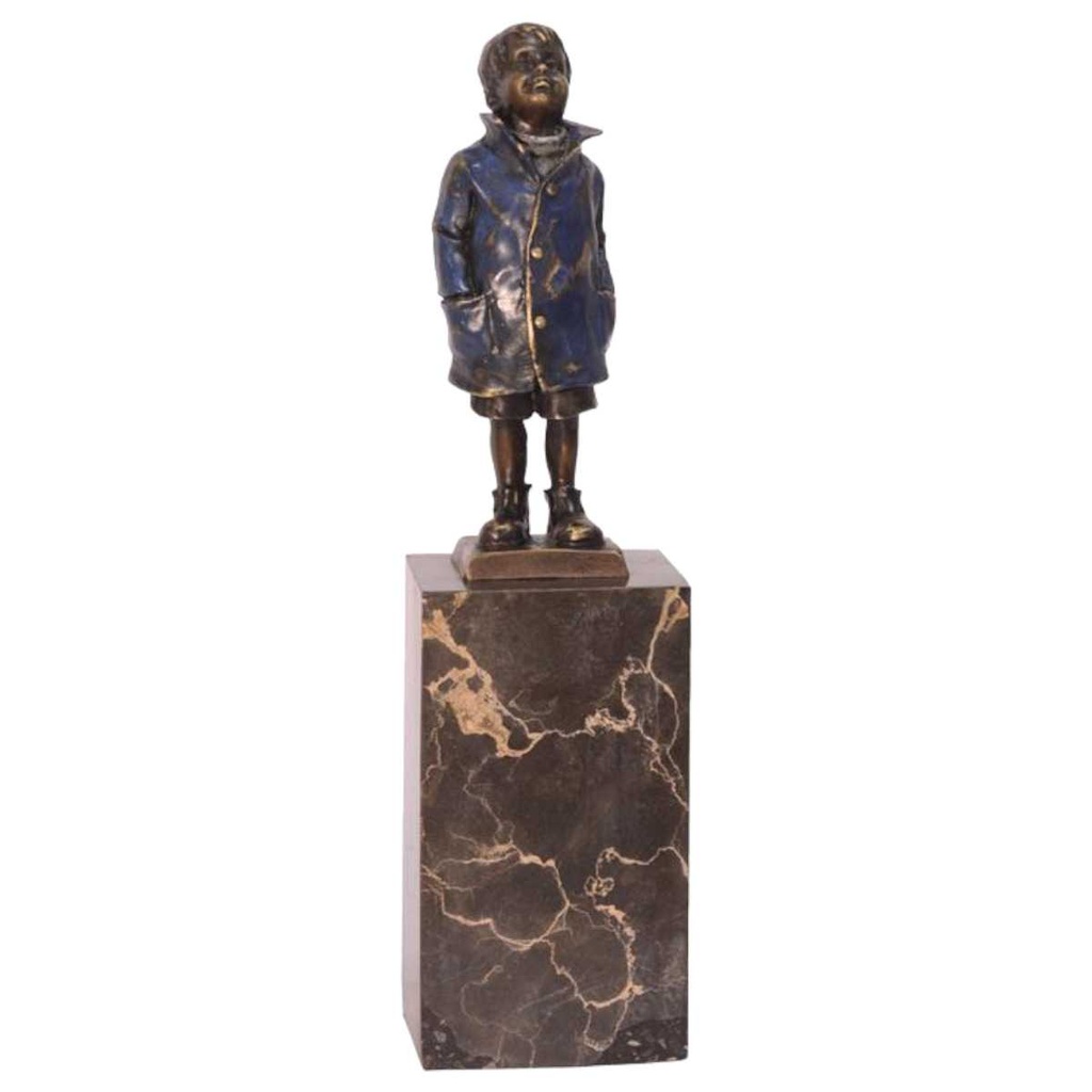 [LA-82484] Bronzeskulptur Bronzefigur Junge