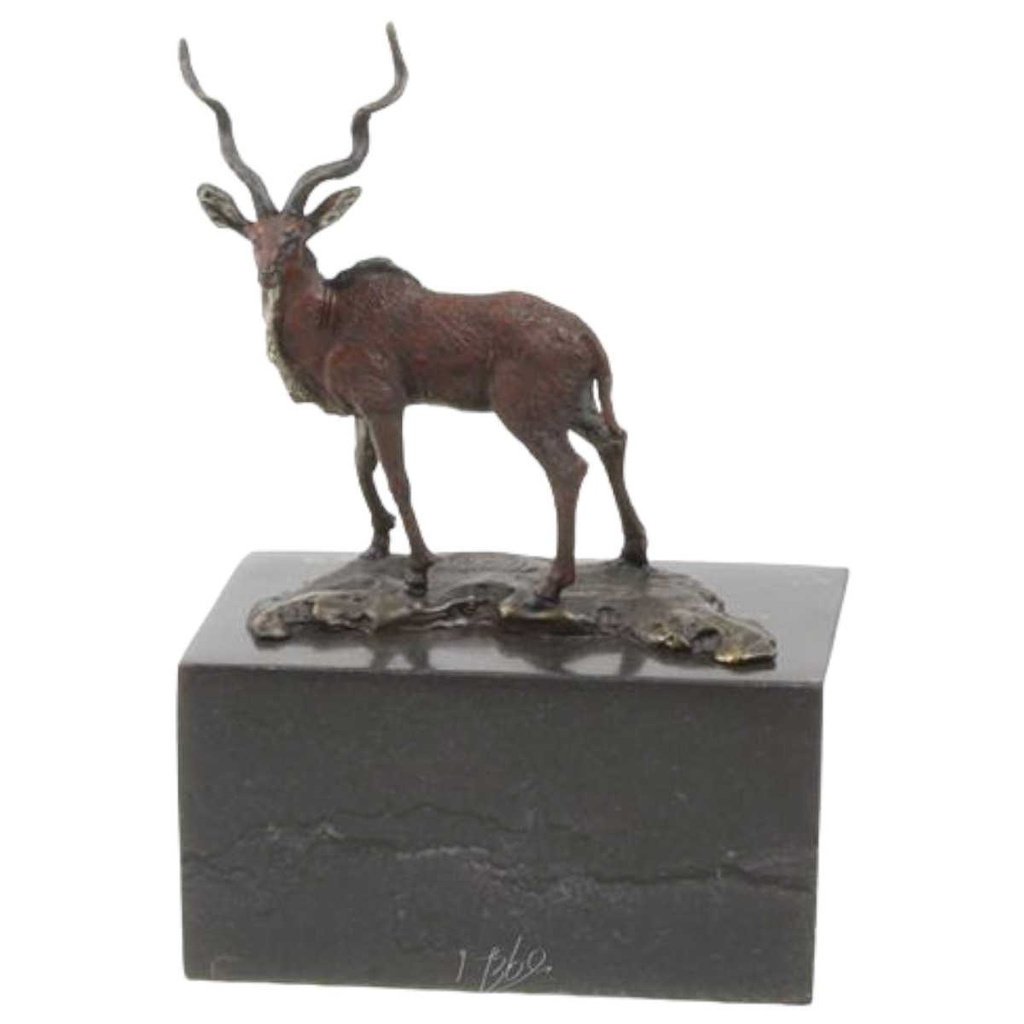 [LA-82487] Bronzeskulptur Bronzefigur Impala