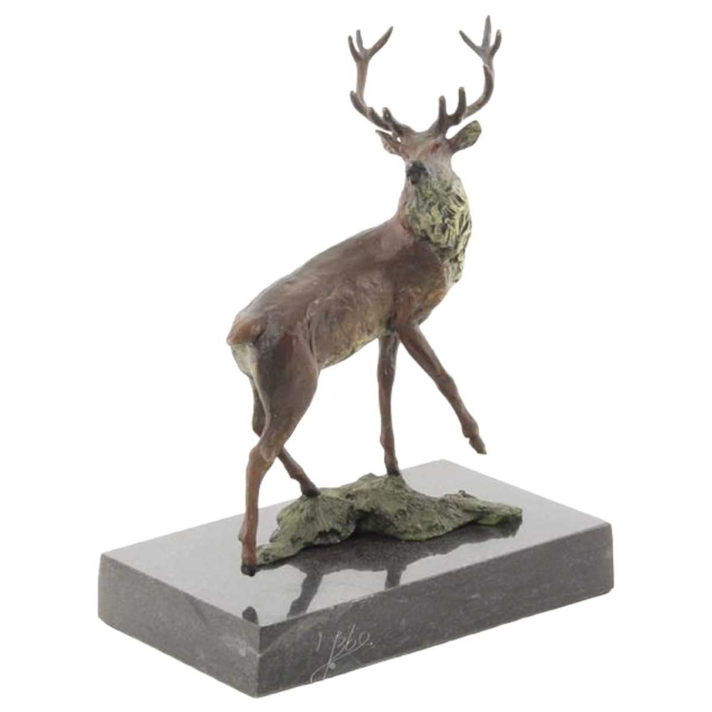 [LA-82488] Bronzeskulptur Bronzefigur Rothirsch