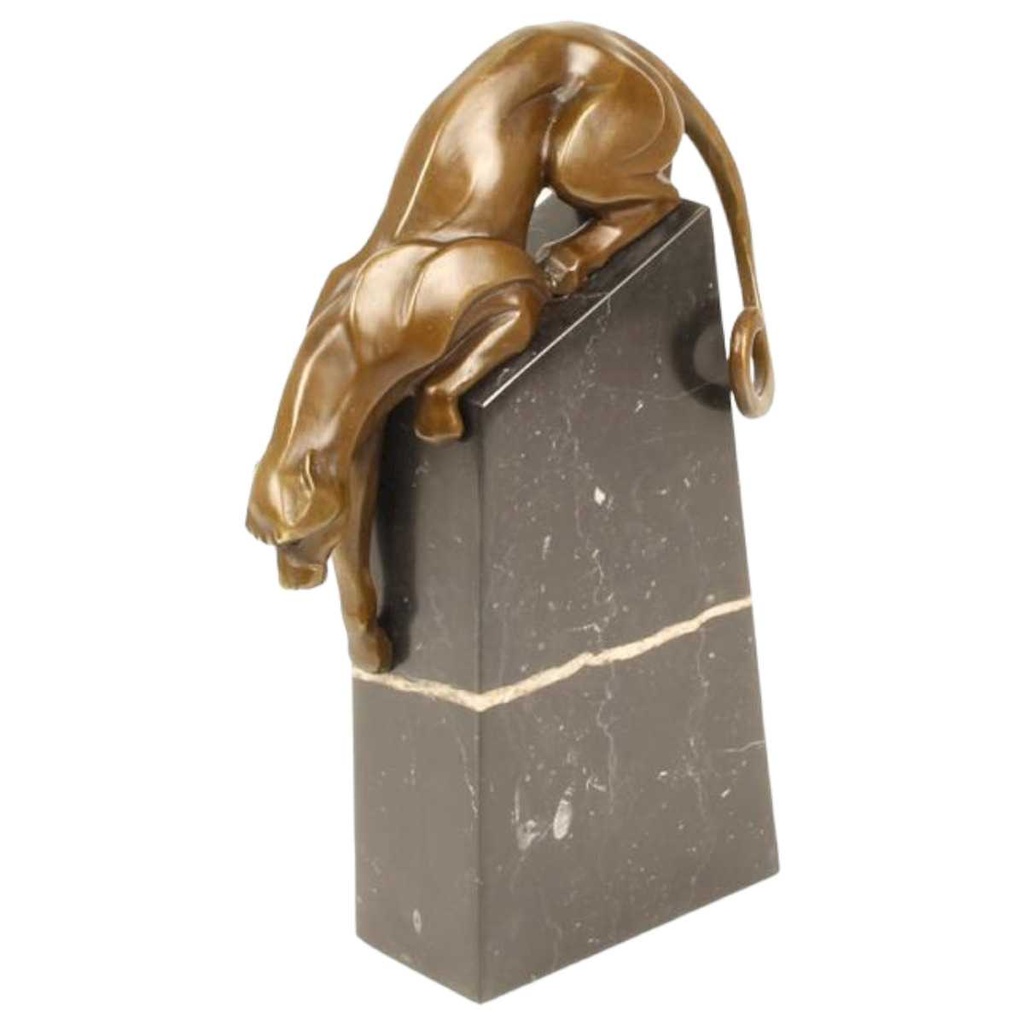 [LA-82506] Bronzeskulptur Bronzefigur Absteigender Panther