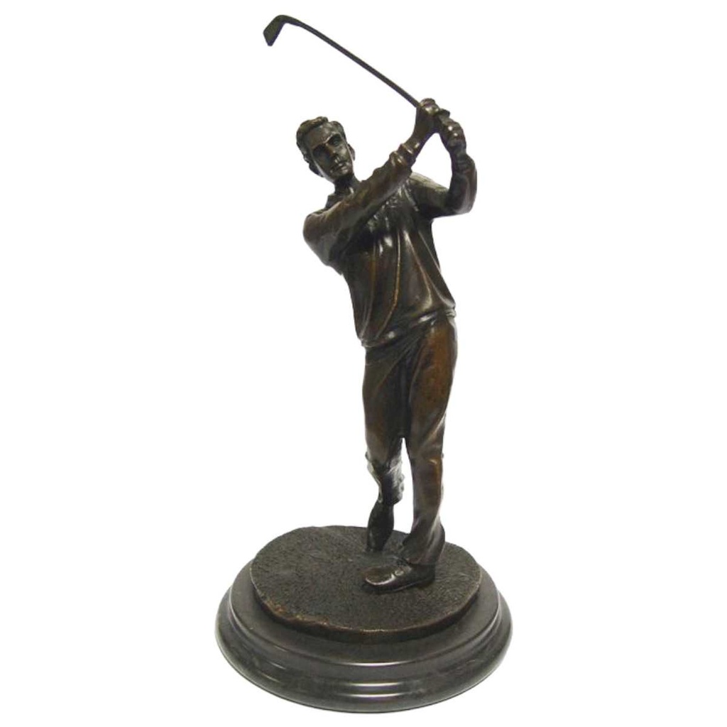 [LA-82545] Bronzeskulptur Bronzefigur Golfer #82545