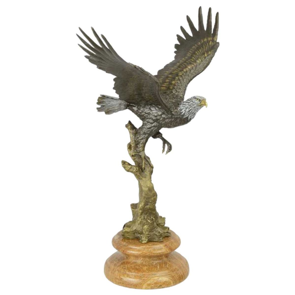 [LA-82574] Bronzeskulptur Bronzefigur Adler im Flug