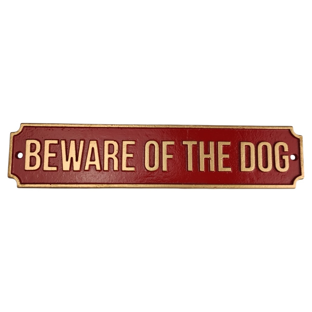 [LA-82613] Wandschild Wandplakette Gusseisen Beware Of The Dog