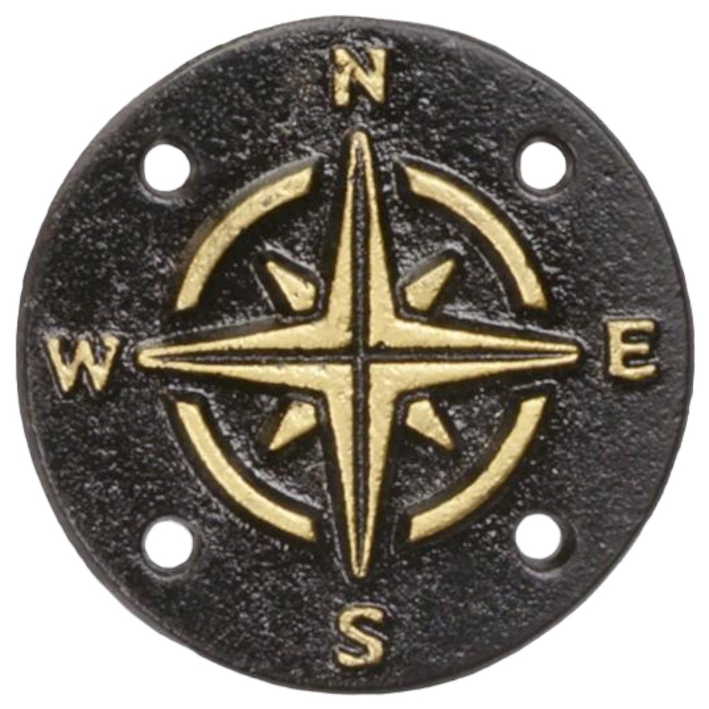 [LA-82614] Wandschild Wandplakette Gusseisen Compass