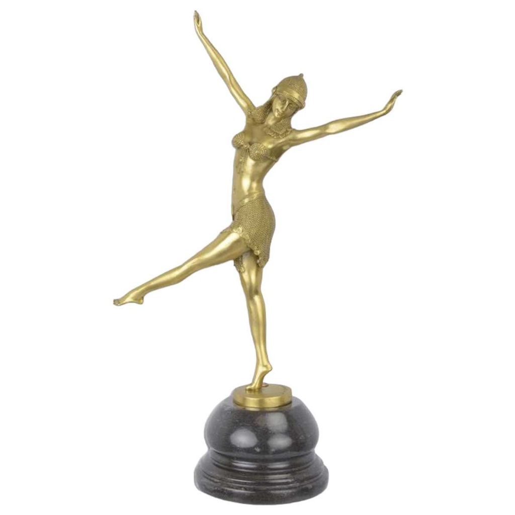 [LA-82631] Bronzeskulptur Bronzefigur poliert Tänzerin von Palmyra