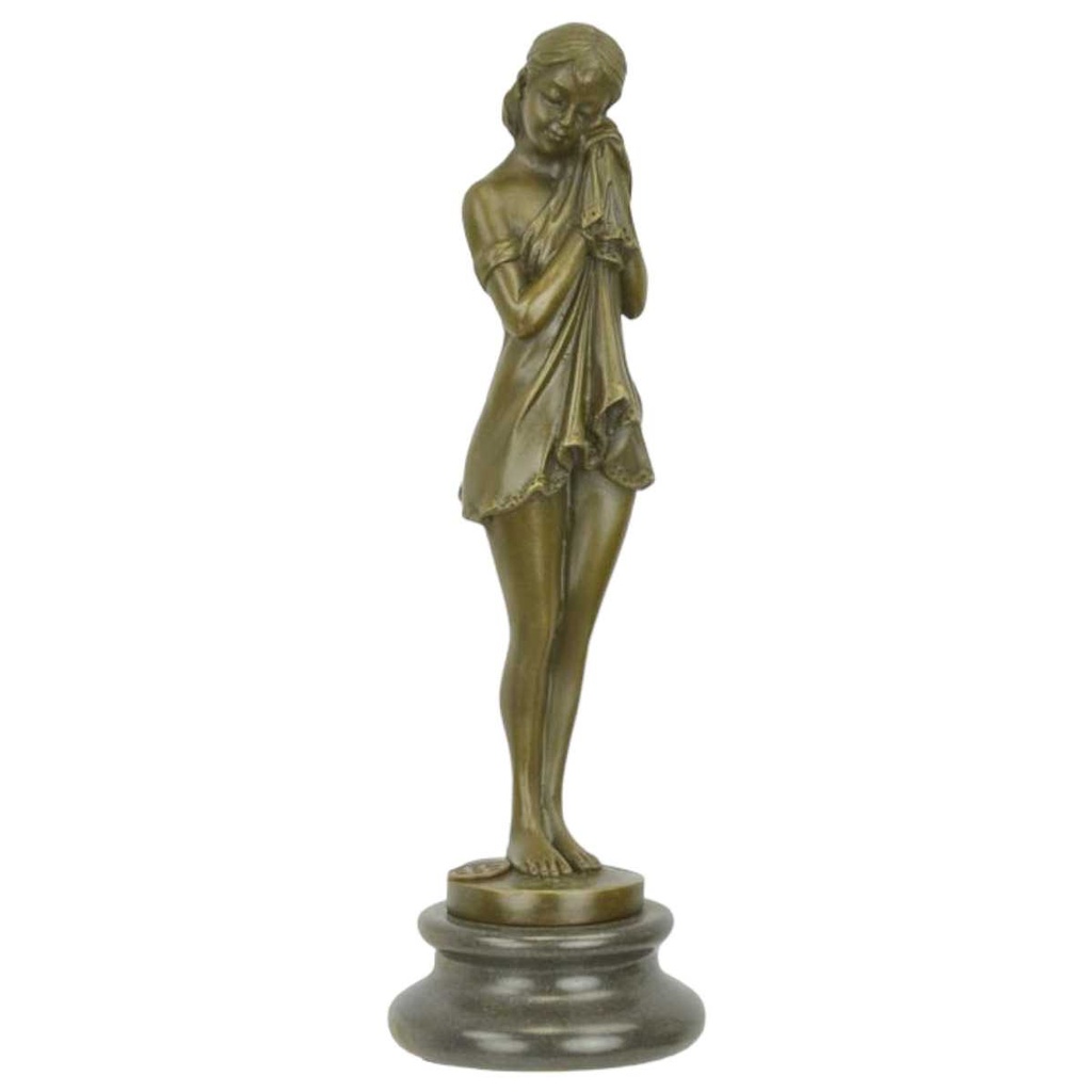 [LA-82633] Bronzeskulptur Bronzefigur das Traurige Mädchen