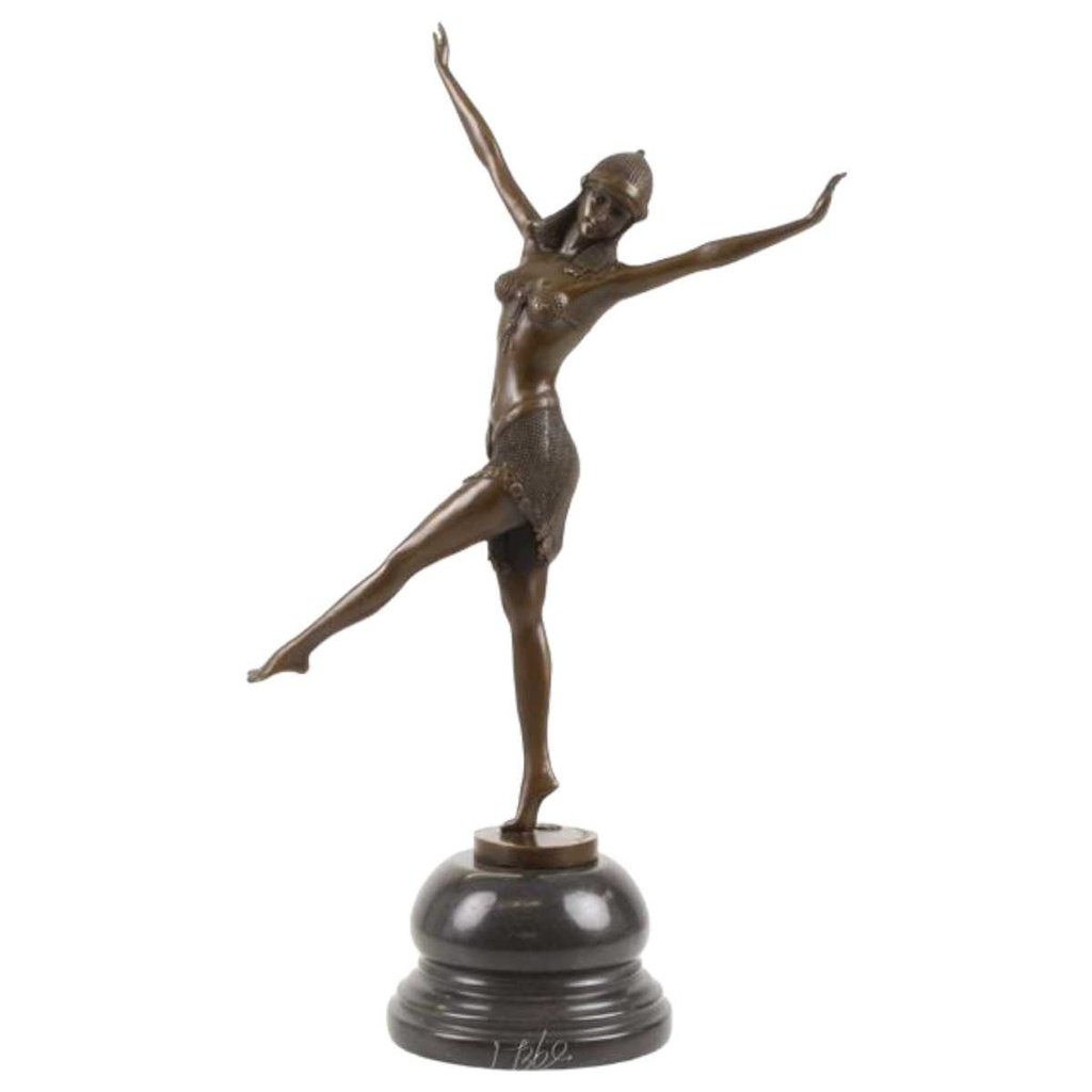 [LA-82634] Bronzeskulptur Bronzefigur Die Tänzerin von Palmyra
