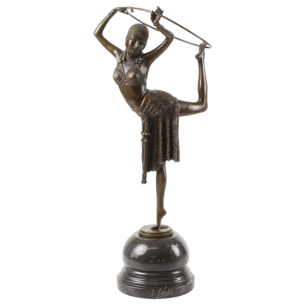 [LA-82636] Bronzeskulptur Bronzefigur Reifentänzerin