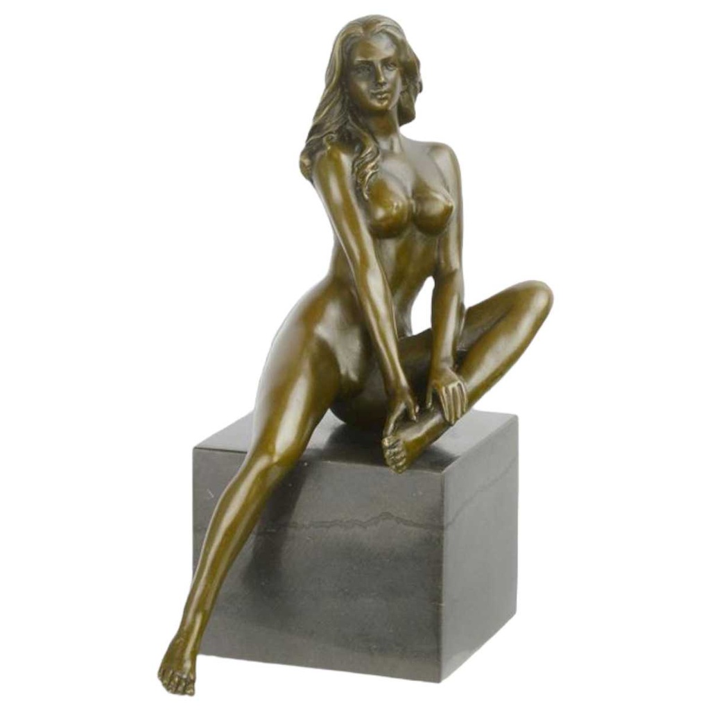 [LA-82673] Bronzeskulptur Bronzefigur Weiblicher Akt Erotik #82673