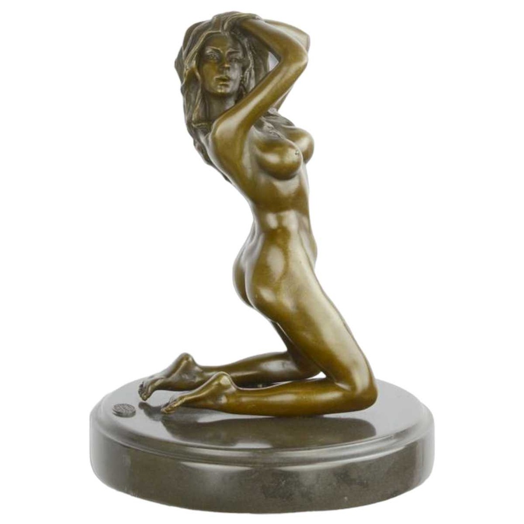 [LA-82675] Bronzeskulptur Bronzefigur Weiblicher Akt Erotik #82675