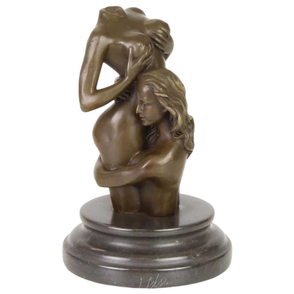 [LA-82687] Bronzeskulptur Bronzefigur Zwei Frauen Erotik