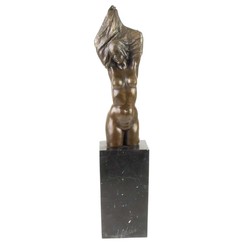 [LA-82689] Bronzeskulptur Bronzefigur Weiblicher Akt Torso Erotik