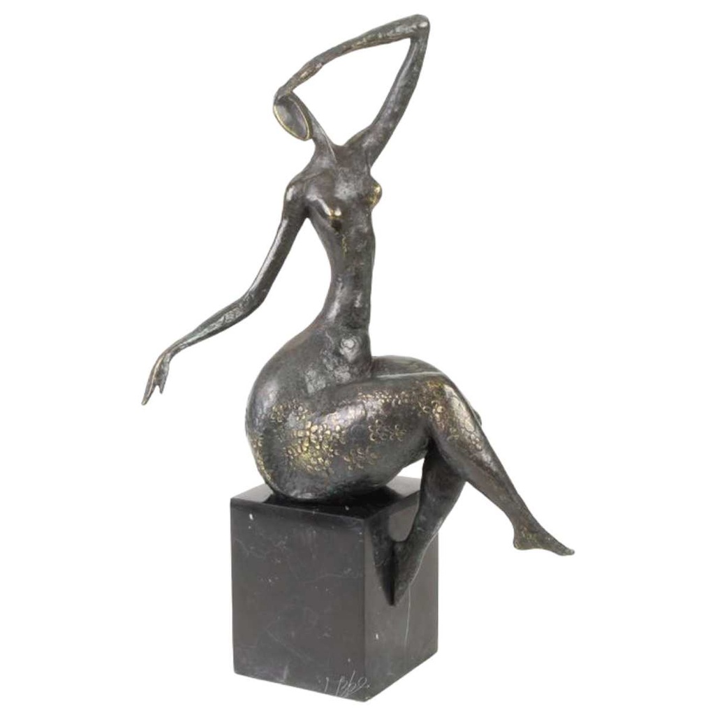 [LA-82691] Bronzeskulptur Bronzefigur Weiblicher Akt Erotik Abstrakt-Stil #82691