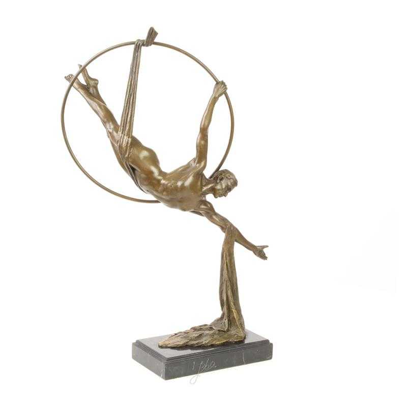 [LA-82699] Bronzeskulptur Bronzefigur Männlicher Reif- und Kopftuchtänzer
