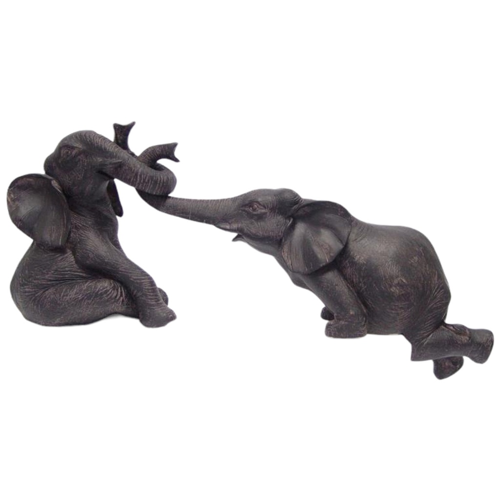 [LA-82808] Figur Harz Elefanten Paar