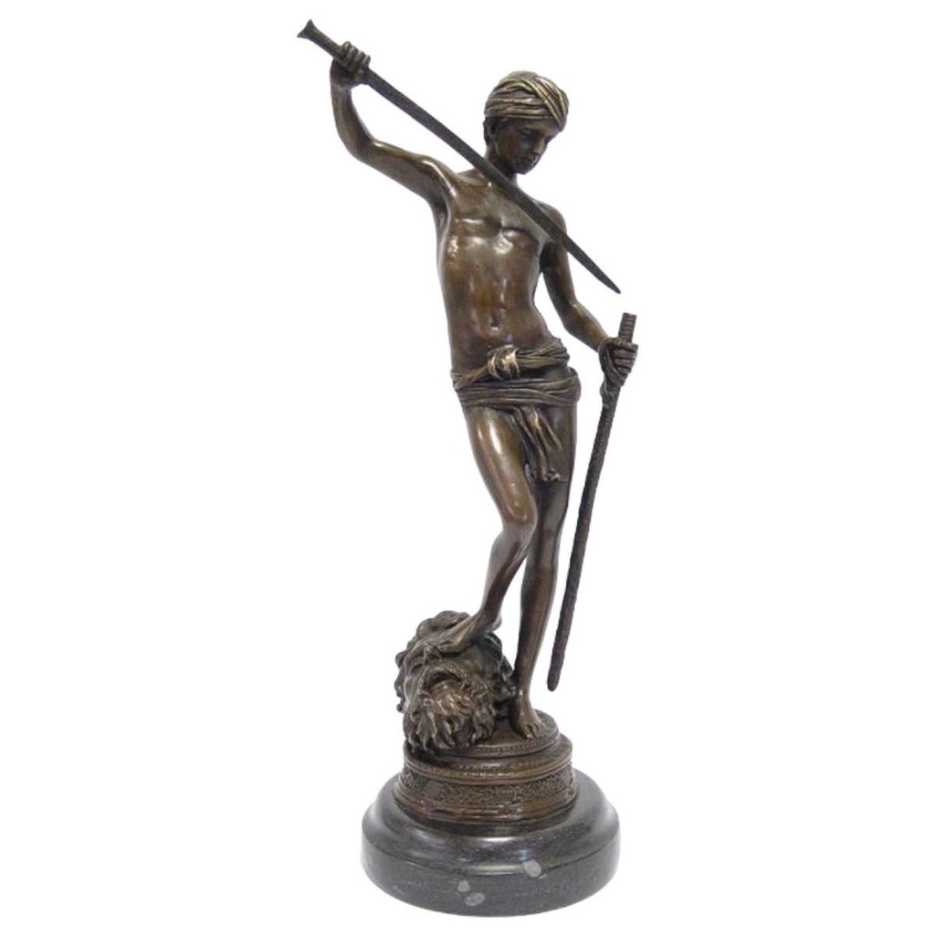 [LA-82851] Bronzeskulptur Bronzefigur Davids Sieg über Goliath #82851