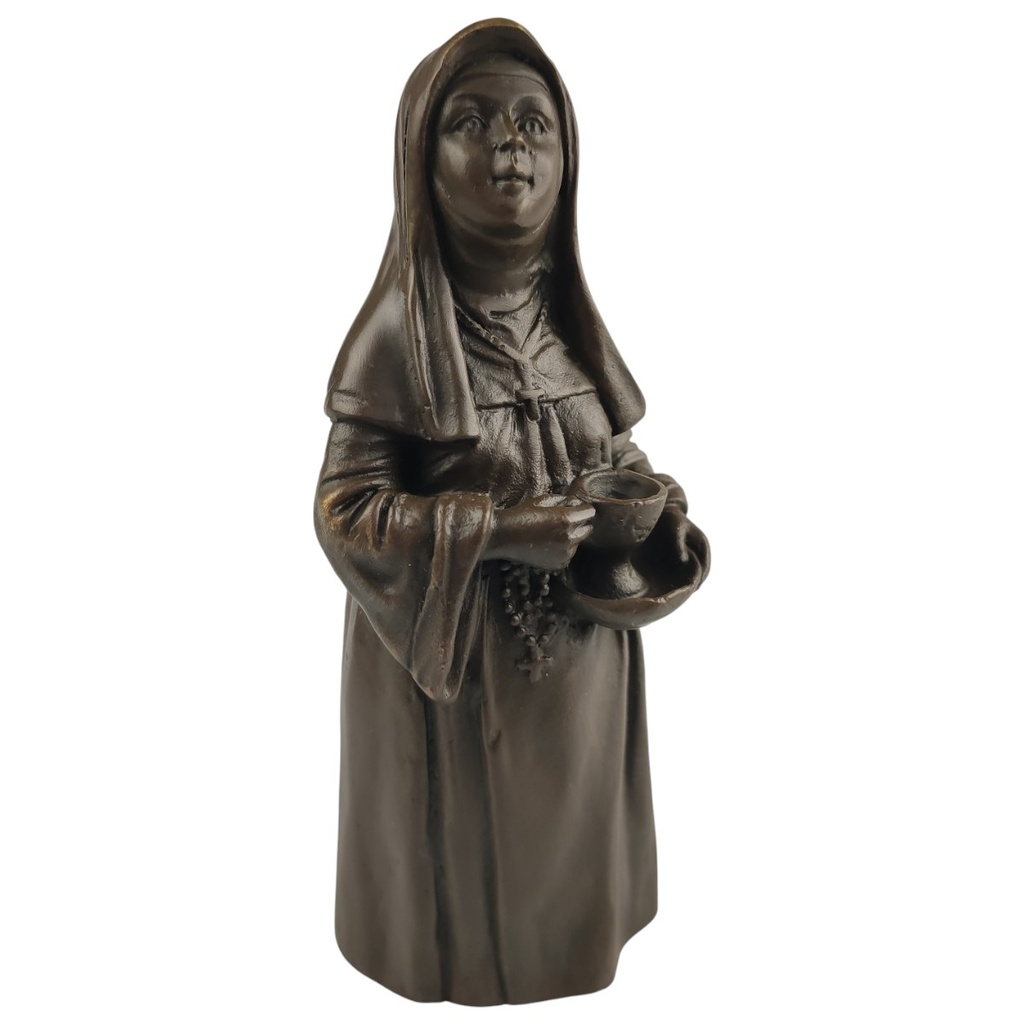 [LA-82889] Bronzeskulptur Bronzefigur Tischglocke Bronze Nonne