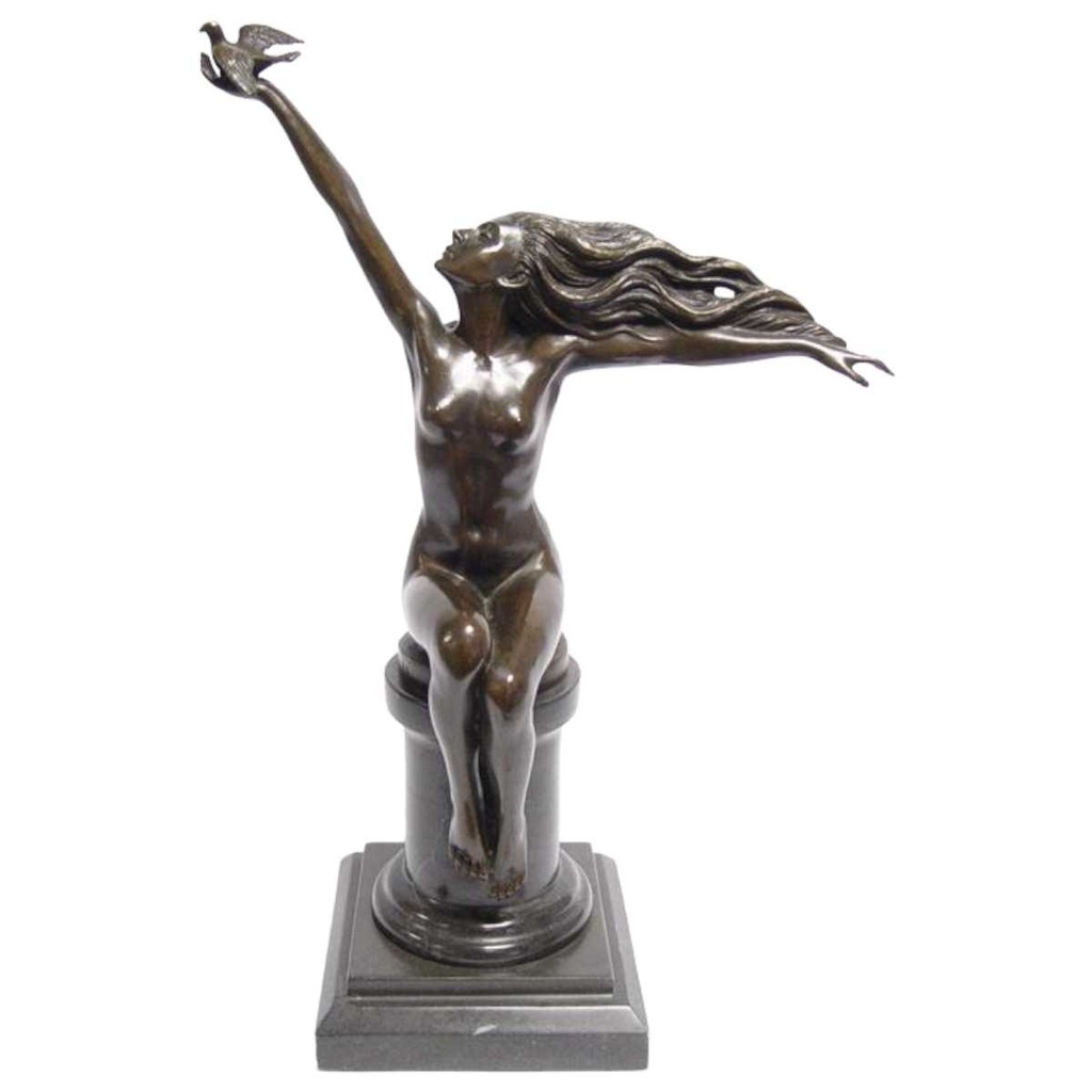[LA-82929] Bronzeskulptur Bronzefigur Die Brieftaube