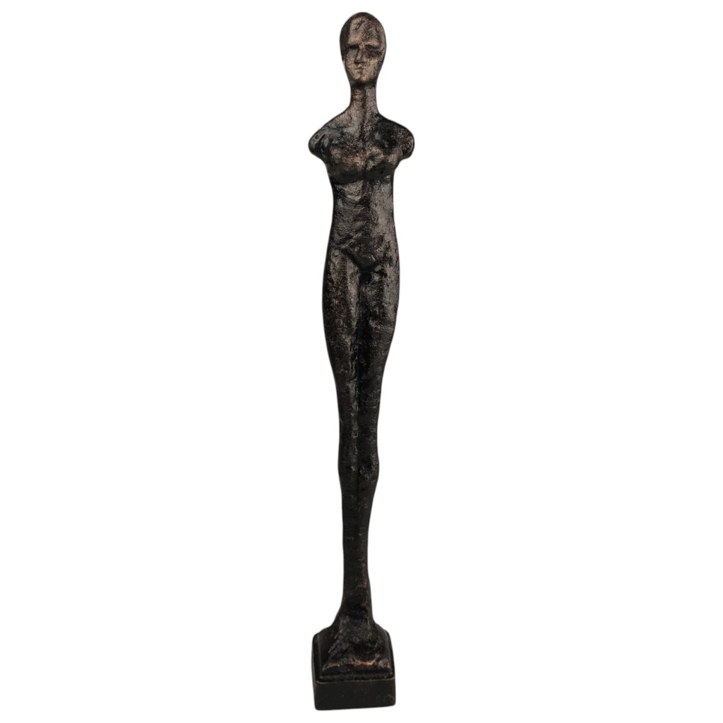 [LA-82961] Skulptur Gusseisen Modernistisch Stehende Frau