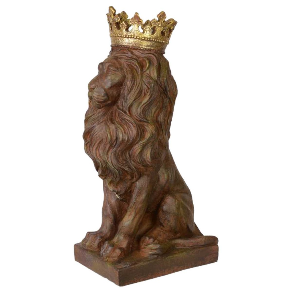[LA-83005] Skulptur Figur Harz gekrönter Löwe