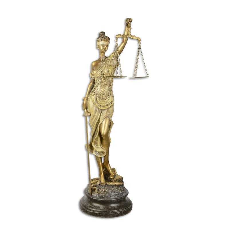[LA-83201] Harz Skulptur Figur Lady Justice Justitia H 52,5 cm