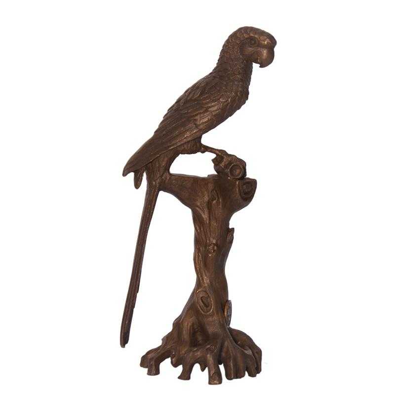 [LA-83697] Bronzeskulptur Bronzefigur Vogel PapageiAra