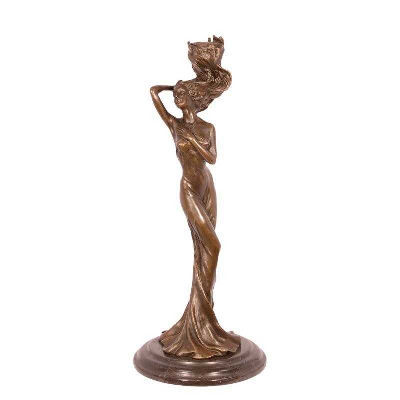 [LA-83704] Kerzenhalter Bronzeskulptur Bronzefigur Bronze Figur Skulptur