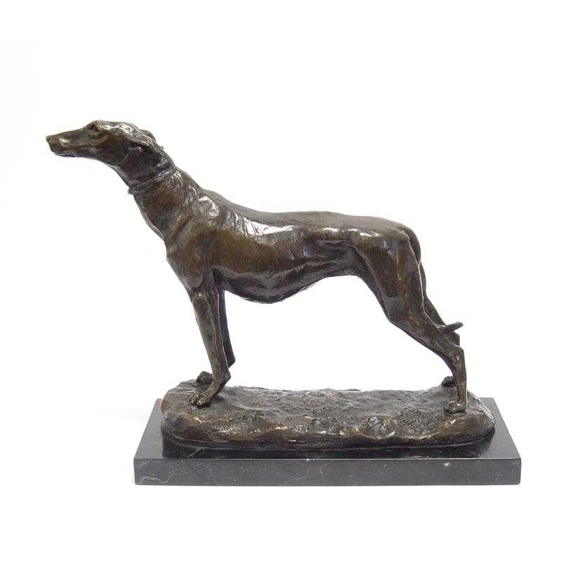 [LA-83712] Bronzeskulptur Bronzefigur Windhund