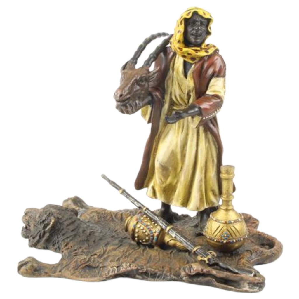 [LA-83751] Bronzeskulptur Bronzefigur Arabischer Jäger