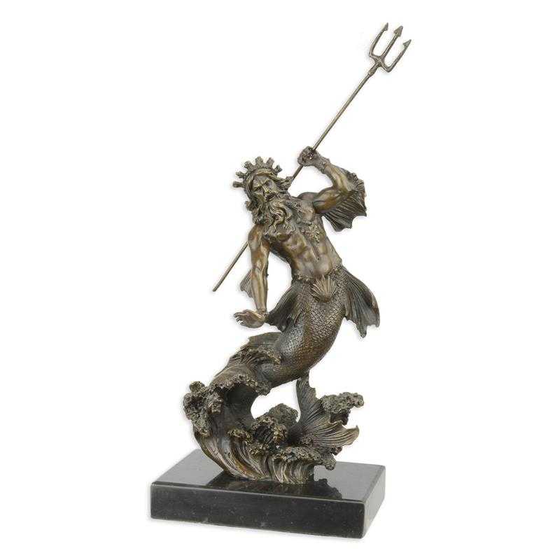 [LA-83867] Bronzeskulptur Bronzefigur Poseidon