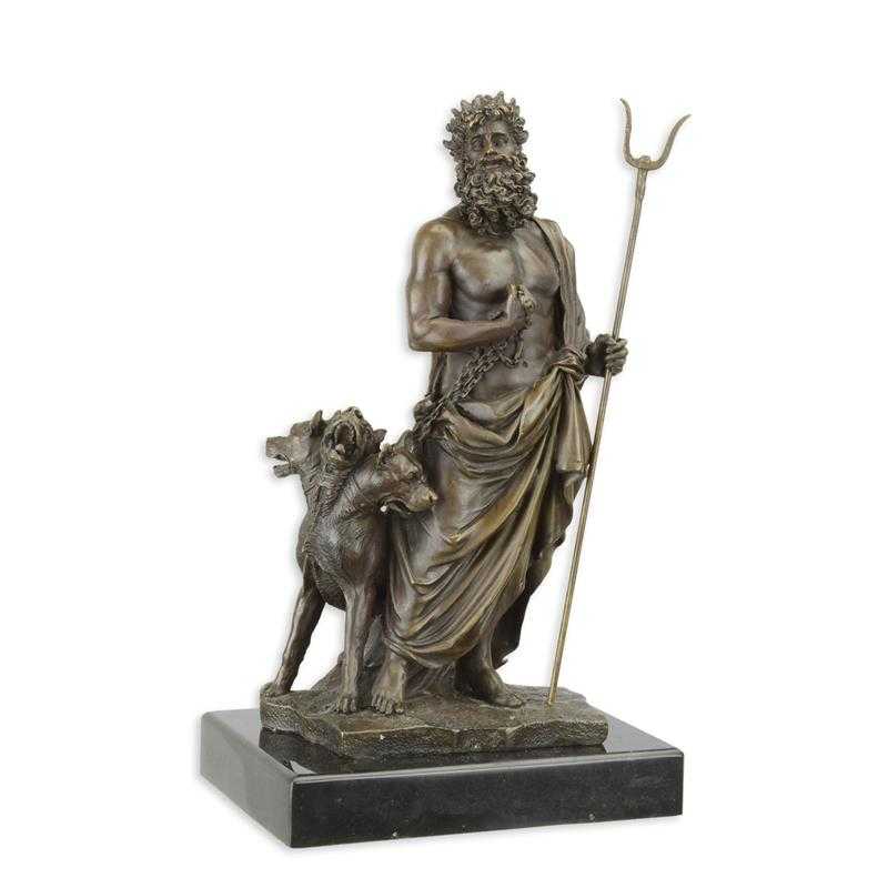 [LA-83868] Bronzeskulptur Bronzefigur Hades und Zerberus