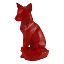 Skulptur Figur Polygonal Kunstharz Fuchs Rot