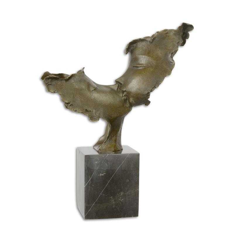 [LA-84487] Bronzeskulptur Bronzefigur Zwei Küssende Gesichter