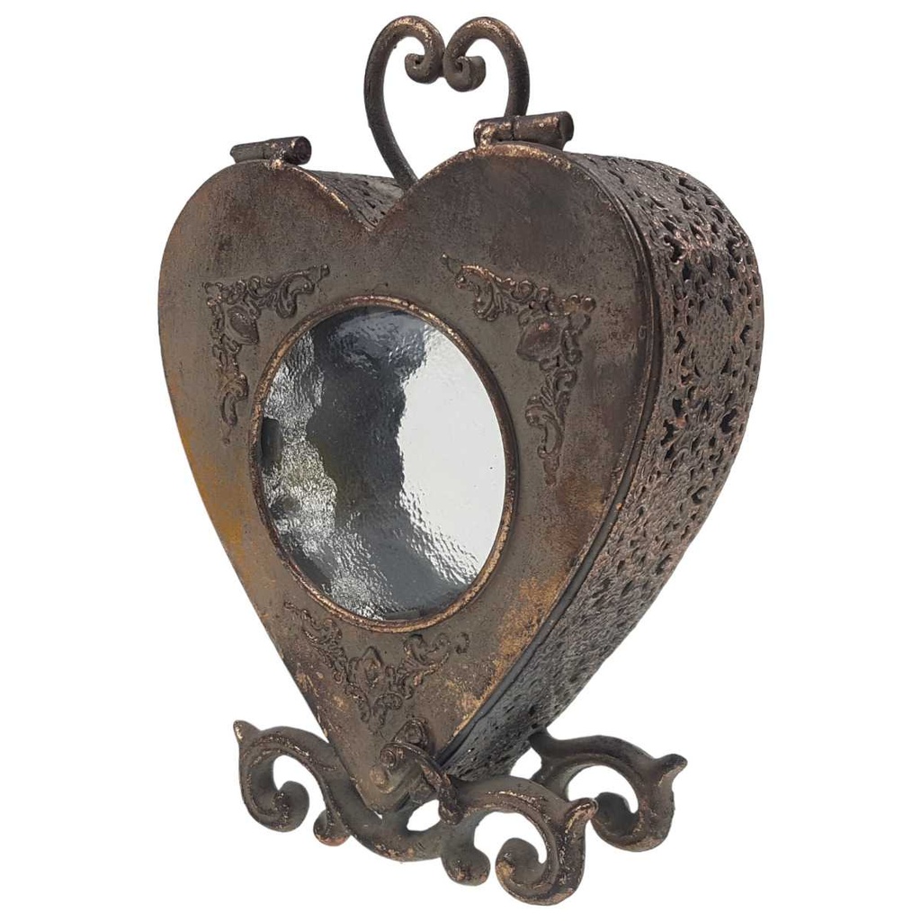 [LA-84576] Windlicht Laterne Blech Herzform