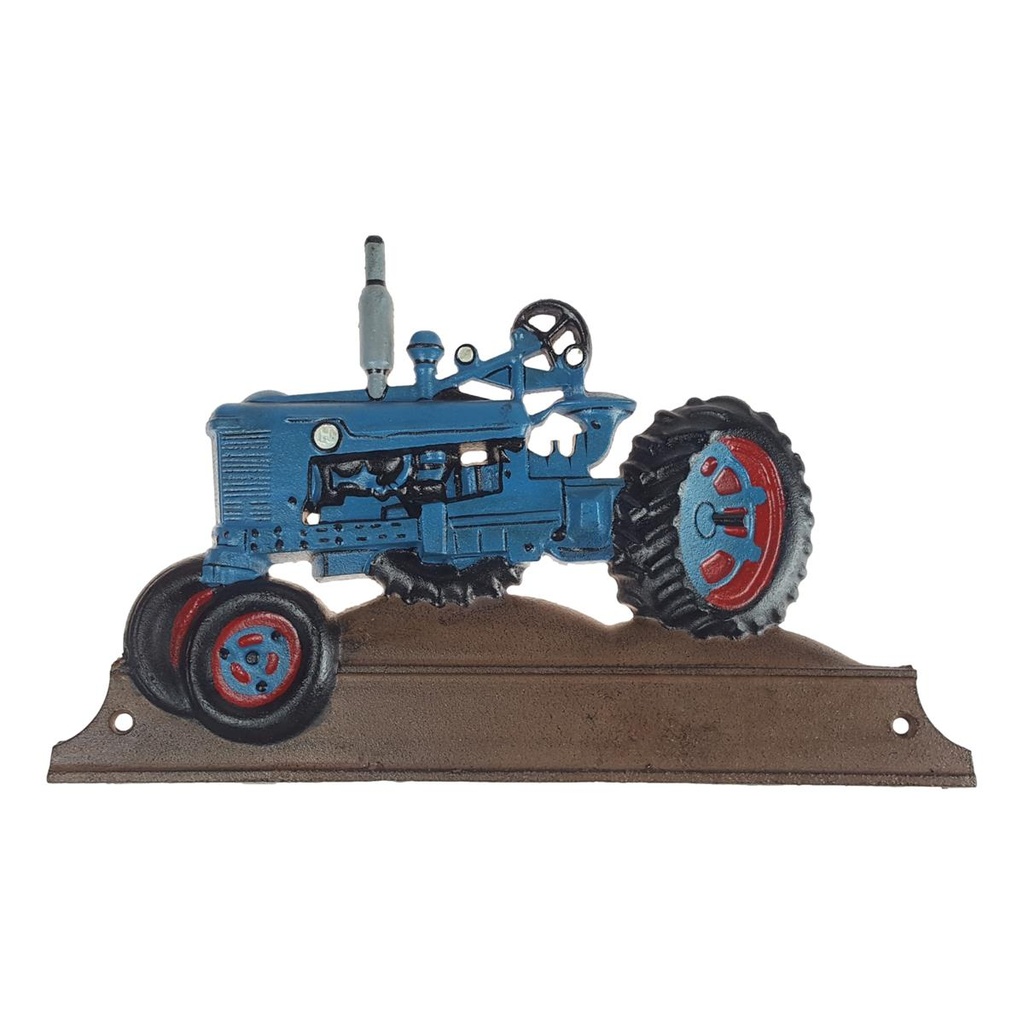[LA-84740] Wanddekoration Gusseisen Traktor Blau