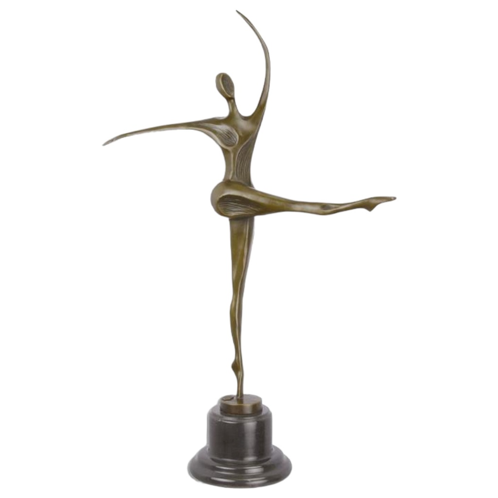 [LA-85308] Bronzeskulptur Bronzefigur Modern Tanzende Frau