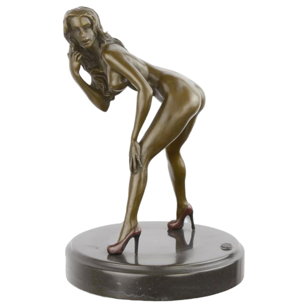 [LA-85371] Bronzeskulptur Bronzefigur Erotik weiblicher Akt
