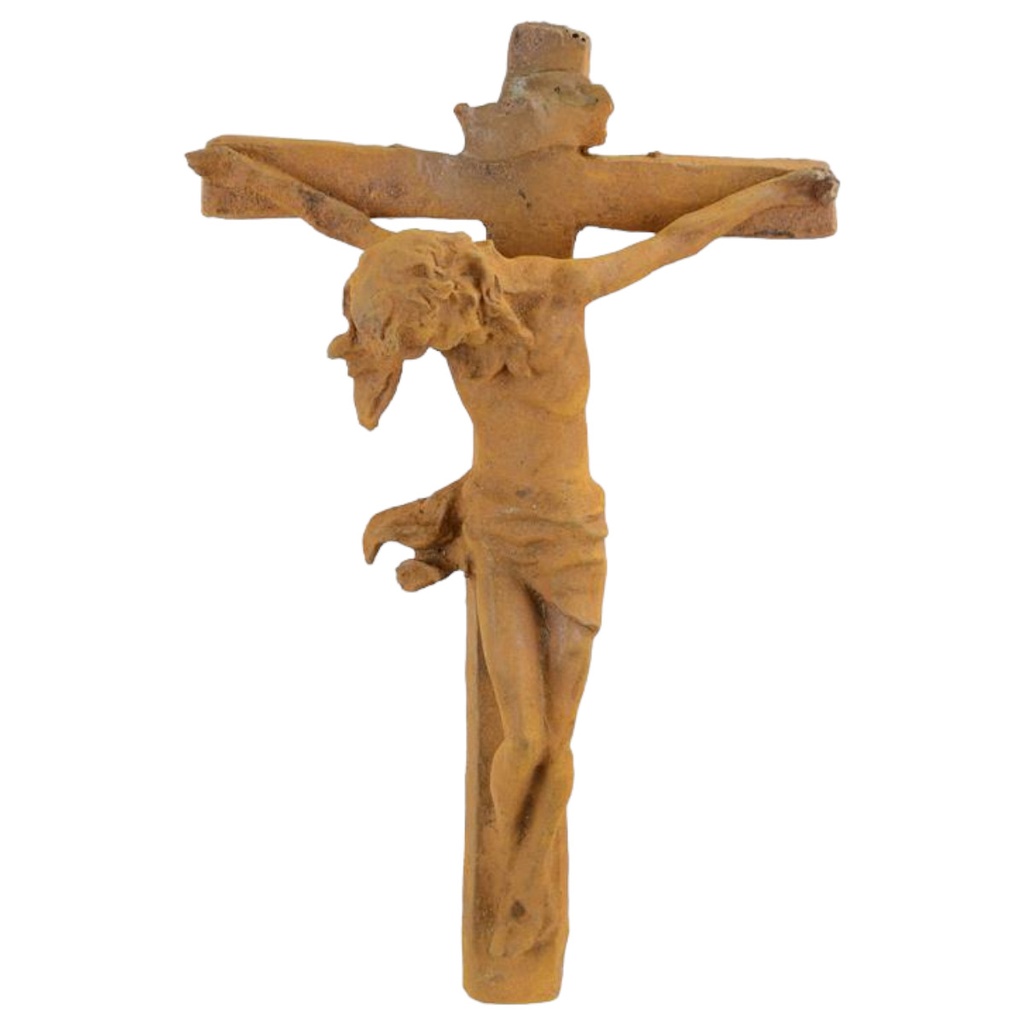 [LA-87811] Figur Skulptur Kruzifix Gusseisen
