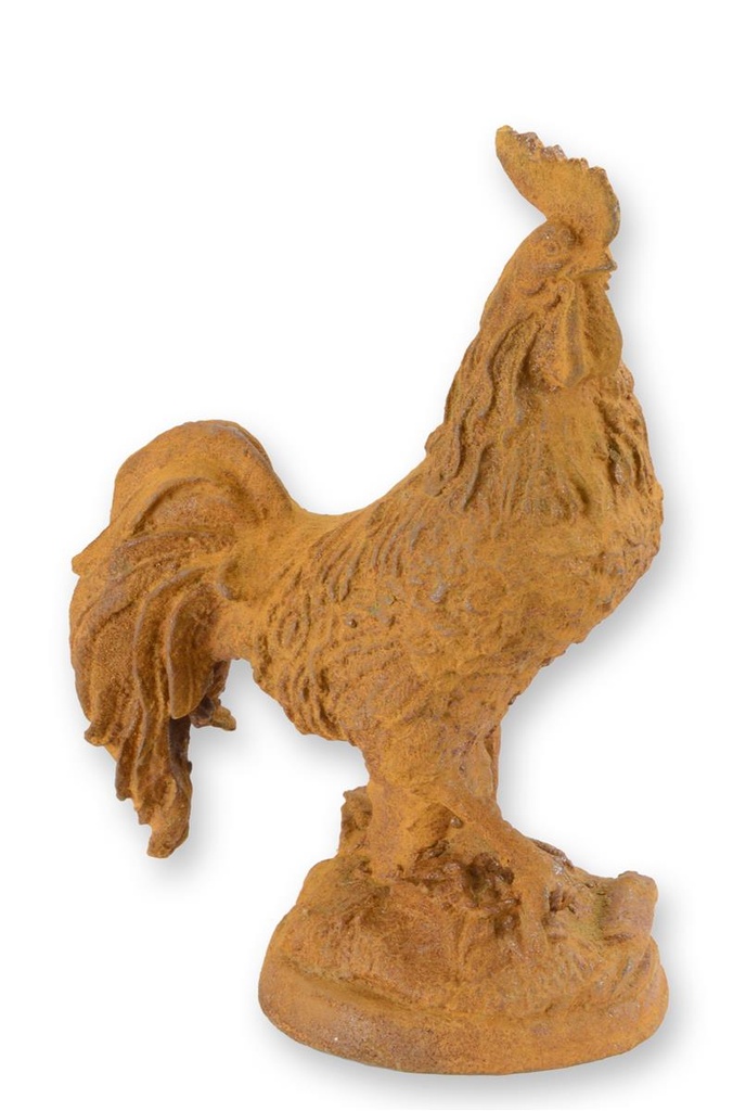 [LA-87815] Figur Gusseisen Rostoptik Hahn
